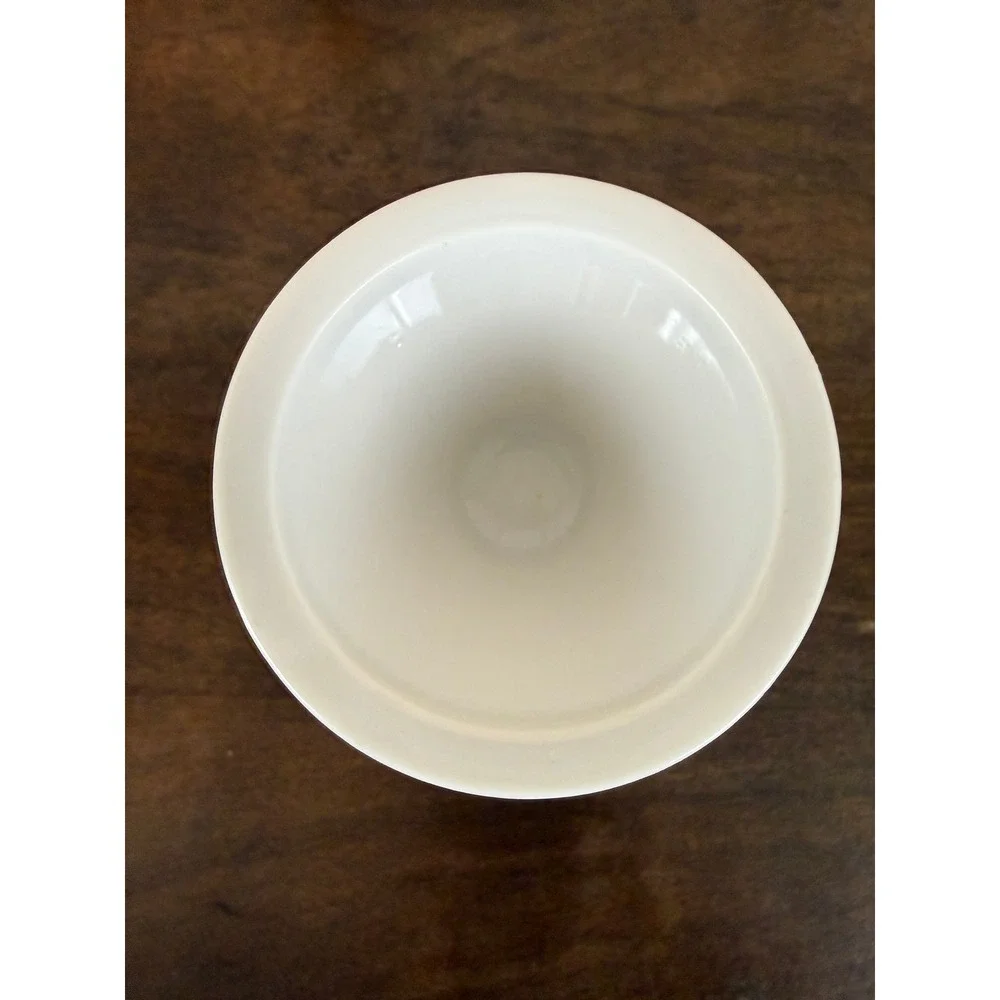 VTG 1970s Set‎ of THREE MCM Ceramic Chalice Cups Retro Orange Daisy Pattern